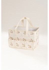 Resim Tidy Kids Atlı Karınca Desenli Poplin Bebek Bakım Çantası 30x20 CM 6019 Natural 