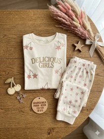 Resim Kız Çocuk Ekru Delicious Girls 2'li Pijama Takımı 
