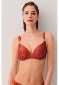 Resim Suwen Jenny Aksesuarlı Üçgen Bikini Üst Sb2548013871387 Parlak Tarçın 