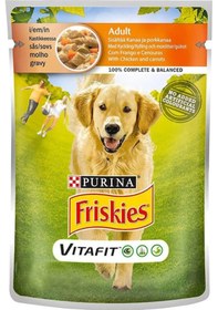 Resim Purina Friskies Tavuklu Ve Havuçlu Pouch Konserve Yetişkin Köpek Maması 100 G 