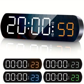 Resim Sesle Aktive Dijital Alarm Saati, Geri Sayım Zamanlayıcısı, Sıcaklık Göstergesi, 24 Saat Formatı, Gece Işığı, Çift Zaman Dilimi, 2 Alarm, Ayarlanabilir Parlaklık, USB Şarj Portu - Ev Dekoru için Şık Tasarım (Pil Dahil Değildir) 