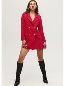 Resim Feminist Fuşya Astarlı Düğme Kapamalı Blazer Ceket 0105123.12 Fuşya 