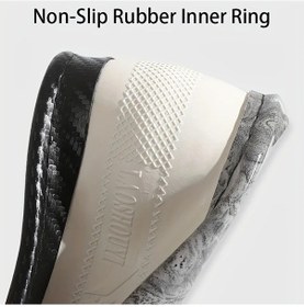 Resim Dashanshop Ahşap Desenli Direksiyon Kılıfı - Karbon Fiber Mikrofiber Deri 14.5-15 İnç Konforlu Kaymaz Kahverengi 