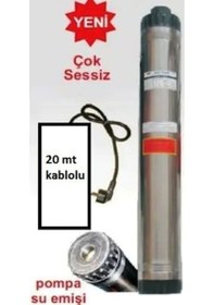 Resim Dalgıç Derinkuyu Pompa - 4" Motorlu - 10 Kademe - Bakır Sargı - 2 Hp - 380v - 20 Mt Kablo - Snt - Dik 87 Mt 1m3/s 