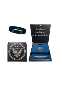 Resim Fenerbahçe Lisanslı Logolu Hediye Ahşap Kutulu Bileklik Lacivert 