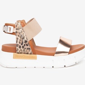 Resim Nero Giardini Kadın Sandalet E219022D NeroGiardini SPECCHIO OPACO PHARD ARMENIA COGNAC LEO GLITTER ORO TR LIGHT 