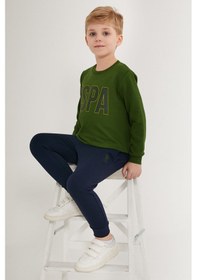 Resim U.s. Polo Assn Strip Yeşil Erkek Çocuk Eşofman Takımı 