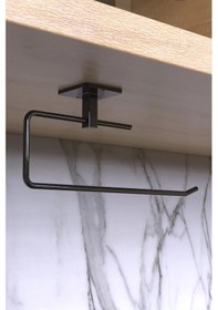 Resim Yapışkanlı Siyah Uzun Havluluk Rulo Havluluk Kare Havluluk Ve Wc Kağıtlık Seti Siyah 