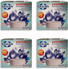 Resim Saban Nem Alıcı Rutubet Giderici Yedek Tablet 4'lü 2 x 250 gr Yeşil Elma 