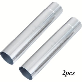 Resim Paslanmaz Çelik Kamp Ocağı Baca Uzatma Borusu 5.99 cm x 29.97 cm, 2 Parçalı Kamp Aksesuarı 
