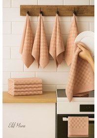 Resim Kare Desenli Mutfak Kurulama Bezi Seti 10 Lu 50x70 Cm Casaline Somon 