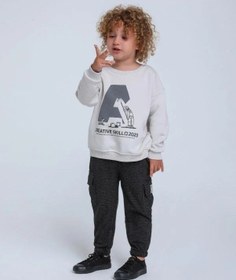 Resim Jack Lions Erkek Bebek İnce Şardonlu Creative Yazılı Sweatshirt-14249 Gri 