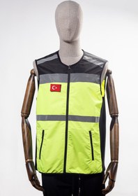 Resim Huğlu Su Geçirmez Aplike ve Reflektör Detaylı Motorcu Yeleği - 2 BEDEN 