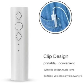 Resim Profisher Araç Kiti Bluetooth 4.2 3.5mm Jack Aux Alıcı Adaptörü Eller Serbest Ses MP3 Müzik Beyaz 