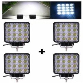 Resim OptaPro 4 Adet 16 Led Off Road Işık Lamba Araç Aydınlatma Jeep Tekne 
