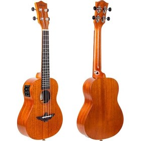 Resim Concert Boy Masif Ağaç Karma Markalı Elektro Ukulele 