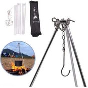 Resim Fortunelane Kamp Ateşi İçin Hafif Alüminyum Üç Ayaklı Izgara Ve Tencere Askısı - 5kg Taşıma Kapasiteli 