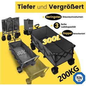 Resim Sekey Plaj Arabası Katlanabilir 300l 200kg Taşıma Arabası Büyük El Arabası Gri 