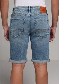 Resim Colin's Colins Straight Fit Düşük Bel Düz Erkek Light İndigo Denim Jean Şort Cl1081085 Q1.v1 Dn09019 