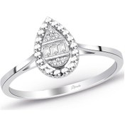 Resim 0.06 Ct. Modern Tasarım Baget Pırlanta Yüzük 