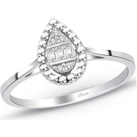 Resim 0.06 Ct. Modern Tasarım Baget Pırlanta Yüzük 