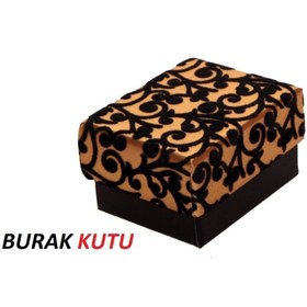Resim BURAKKUTU Karton Yüzük/küpe Kutusu Sarı Siyah Desenli 25'li Pakettir 