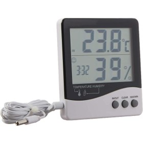 Resim Ceta Growers Edge Büyük Ekran Dijital Termometre - Nem Ölçer - Saat / Thermometer / Hygrometer 