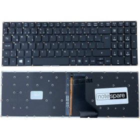 Resim Notespare Acer ile Uyumlu Aspire E5-574T, E5-574TG, E5-575, E5-575G Notebook Işıklı Klavye Siyah TR 