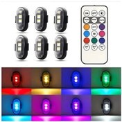 Resim Chuangyinshop 6 Adet 8 Renkli Led Strobe Işıkları Kablosuz Uzaktan Kumandalı Ip65 Su Geçirmez Şarj Edilebilir Rv Aydınlatma 