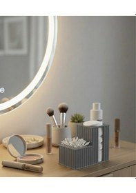 Resim İkisi Bir Arada Kulak Pamuğu & Pamuk Organizeri Gri 