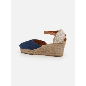 Resim Su Espadril Marsy Lacivert Kadın Dolgu Topuklu Espadril 