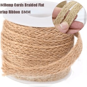 Resim Örgülü Jüt Kurdele - 10.0 metre Doğal Jüt İpi DIY El İşleri, Düğün Dekoru & Ev Aksesuarları için 