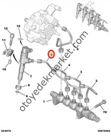 Resim PEUGEOT 206 1,4 HDI 4.ENJEKTÖR BORUSU (ORJİNAL) 