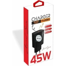 Resim Hype Store 45 Watt USB + Type-C Pd Hızlı Şarj Başlık Adaptör Turbo Qualcomm 3.0 (Yerli Üretim) (45W Çift Giriş) 