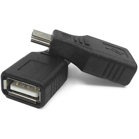 Resim USB Dişi to Mini USB Erkek OTG Araç AUX Çevirici Adaptör 