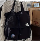 Resim Honeybeeshop Siyah Geniş Kapasiteli Seyahat Sırt Çantası Çok Fonksiyonlu Fermuarlı Katlanabilir Siyah 