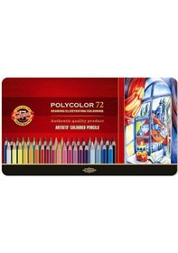 Resim Koh-i Noor Polycolor Artist Kuru Boya Kalemi 72 Renk Metal Kutu 