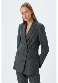 Resim Koton Oversize Blazer Ceket Kruvaze Ters Yaka Kapaklı Cepli Düğmeli 001 