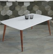 Resim 60X100 Cm Ahşap Ayaklı Orta Sehpa Beyaz A2 