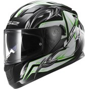Resim LS2 Ff320 Stream Steel White Black Green Motorcu Kaskı 