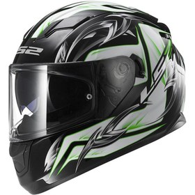 Resim LS2 Ff320 Stream Steel White Black Green Motorcu Kaskı 