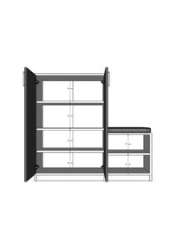 Resim Asra Trend Puflu Ayakkabılık A-23 %100 MDF Minderli Geniş Portmanto Kül Gri 