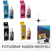 Resim PHOTOINK EPSON EcoTank L1110 için 1 Takım Photoink Mürekkep- Fotoğraf Kağıdı Hediyeli 