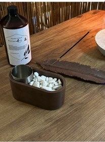 Resim Dekoratif Bio-fire V1 Kahverengi Masaüstü Şömine + Tüy Tütsülük + 1 Lt Yakıt + 5 Adet Tütsü Çubuğu 