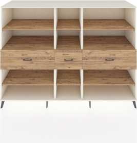 Resim Kronos Dolap 9 Raflı 3 Çekmeceli 220x59x163 Aytaşı-çam Atlas Çam - Aytası 
