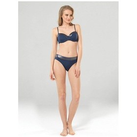 Resim Blackspade 8905 Kadın Toparlayıcı Bikini Takımı-Koyu Denim Varak Baskılı-42C 
