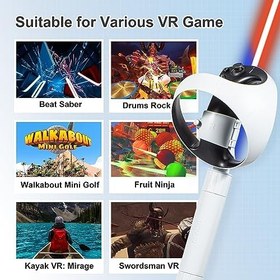 Resim DEVASO Handle Attachments for PSVR2 Controller Accessories, Beat Saber Walkabout Mini Golf Drums Rock Extension Grip for Playstation VR2, VR Game Handle Accessories Compatible with PS VR2 