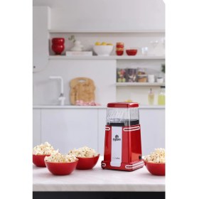 Resim Küçük Kırmızı Retro Patlamış Mısır Makinesi, Eğlence ve Lezzet Dolu Anlar Için 