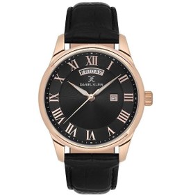Resim Daniel Klein Dk.1.13819-5 Deri Kordon Çelik Kaplama Kasa Gün Göstergeli Siyah Erkek Kol Saati Rose Gold 