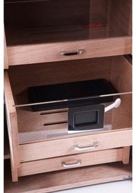Resim Parmida Humidor / Üç Katlı Puro Saklama Kutusu - Siyah 0119 